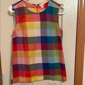 J. Crew Colorful Plaid Sleeveless Top